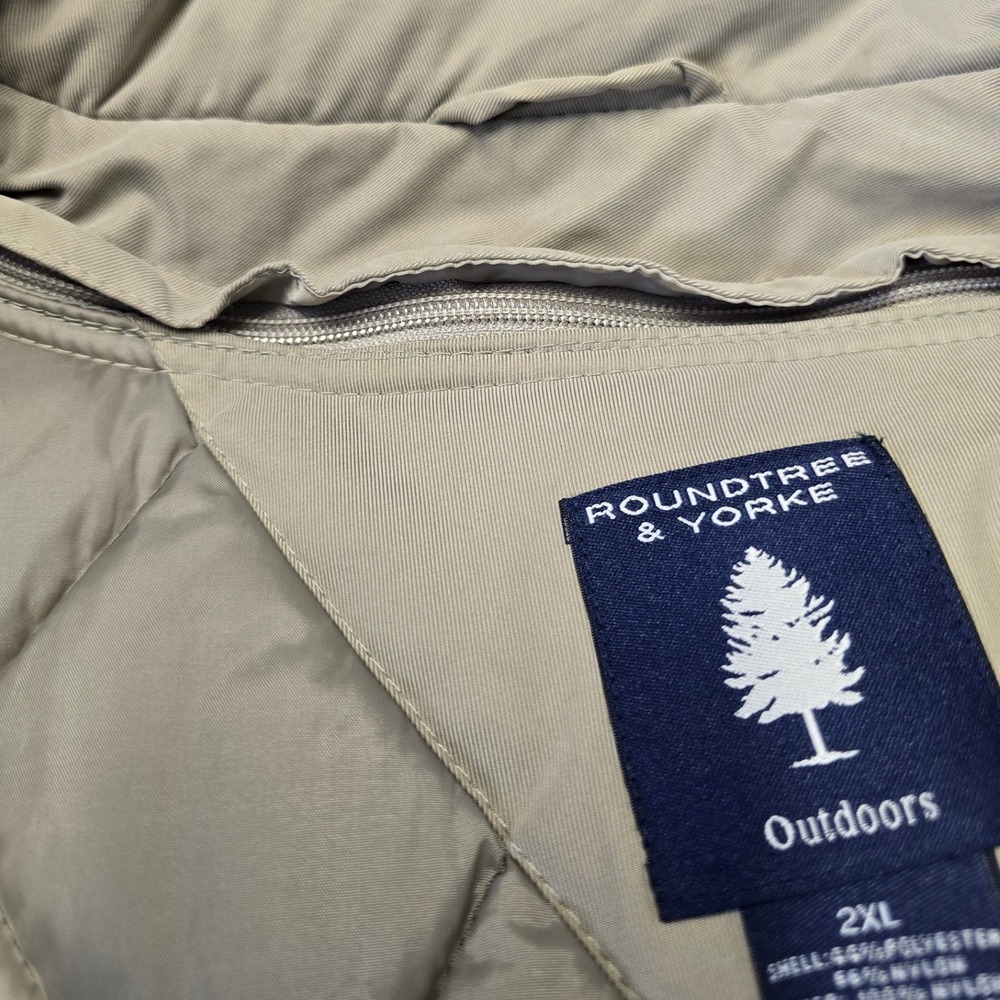 Roundtree & Yorke Field Jacket Mens 2XL Tan Quilted Lined Heavy Utility Coat - Picture 7 of 16